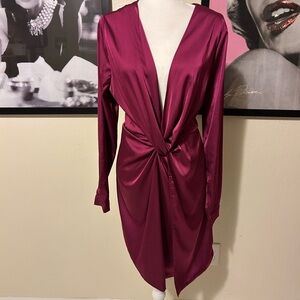 Fashion Nova Deep Magenta Dress